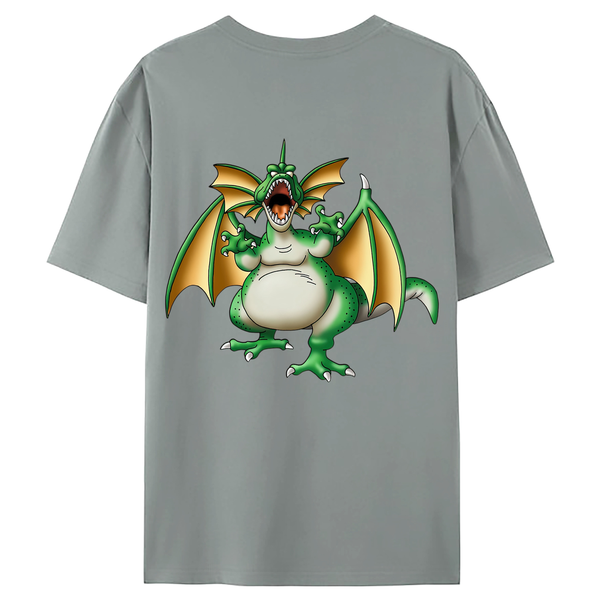 （画像用） ドラゴンクエスト Doragon Kuesuto Dragon Quest 綿100％ メンズ半袖Tシャツ（バックプリント） 通気性